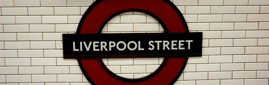 Liverpool street tube station sign